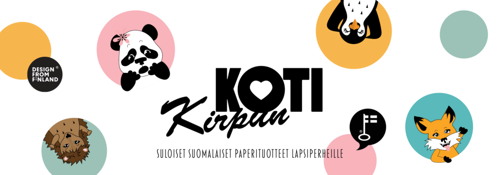 KirpunKodin kotimaiset paperituotteet lapsiperheille